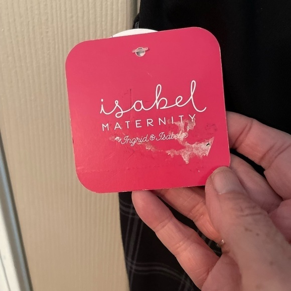 Isabel Maternity by Ingrid & Isabel black plaid leggings NWT - Picture 8 of 10